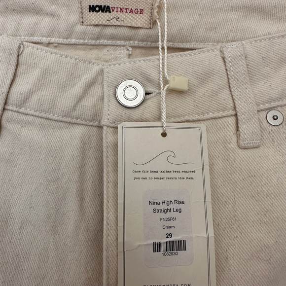 Fashion Nova — Nina High Rise Straight Leg - Cream size 29 - Picture 5 of 6